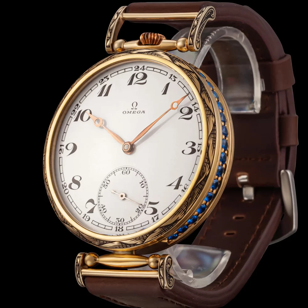 Artisan vintage mechanical watch with intricate dial design