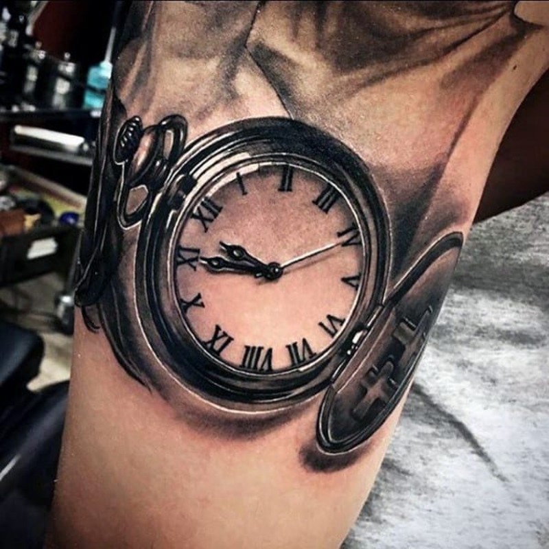 Pocket watch tattoo ideas