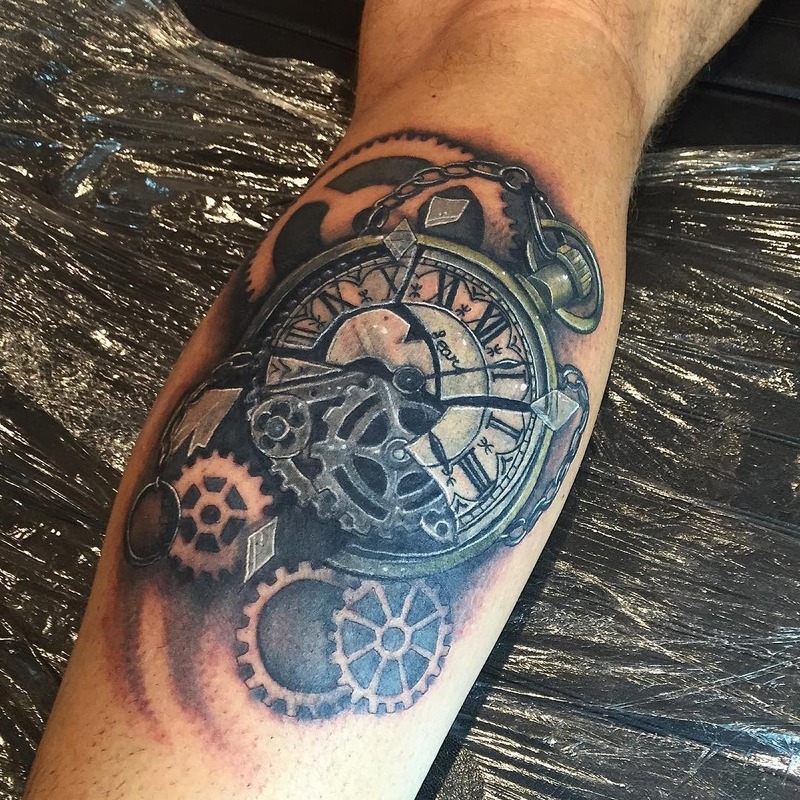 Pocket watch tattoo ideas