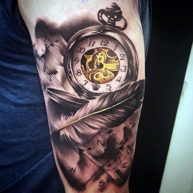 Pocket watch tattoo ideas