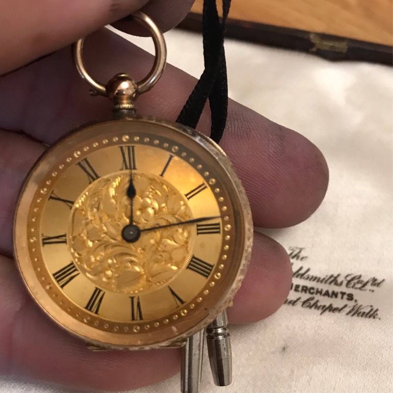 Solid gold pocket watch