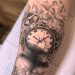 Broken pocket watch tattoo