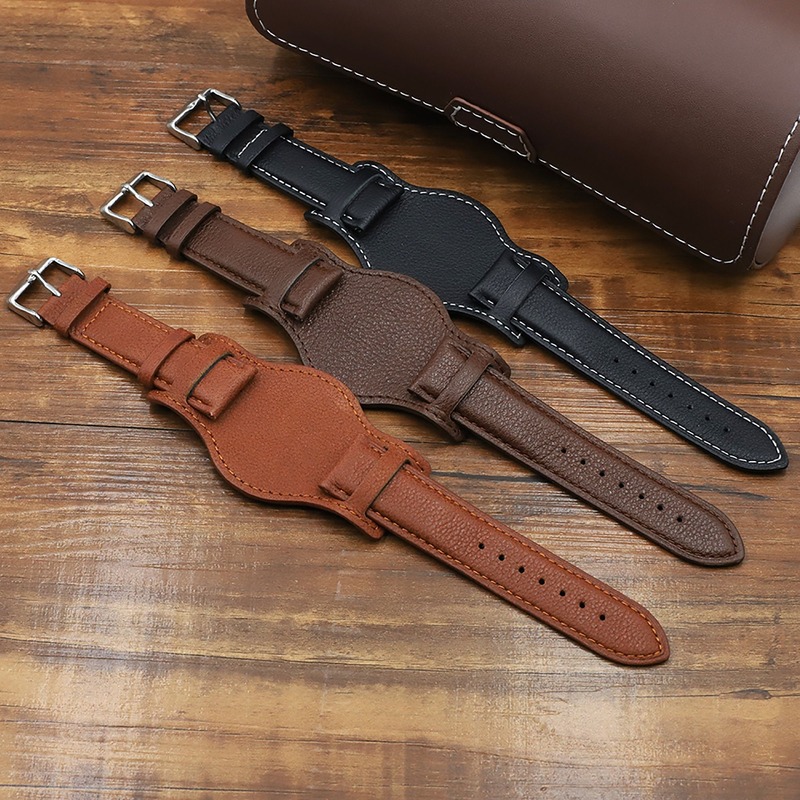 Vintage leather pocket watch strap